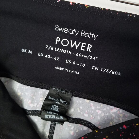 Sweaty Betty Power Pocket Workout 7/8 Leggings Women's 8-10 M Confetti Black - Picture 10 of 16